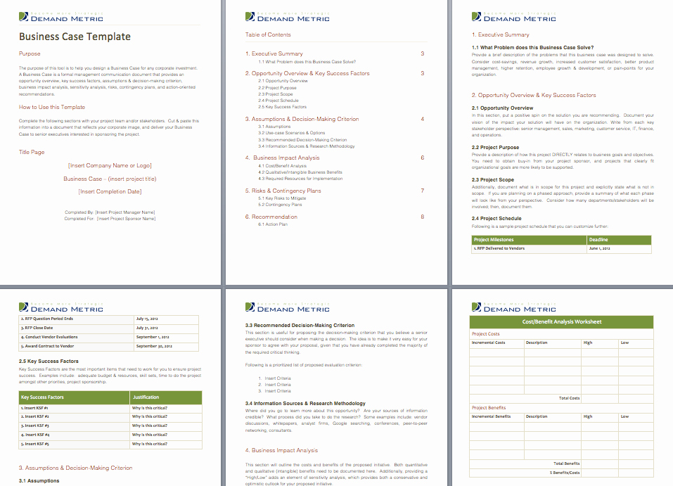 Business Case Template Excel Inspirational Business Case Template