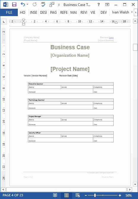 Business Case Template Word Awesome Business Case Template – 22 Pages Ms Word with Free Sample