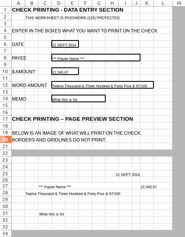 Business Check Template Excel Beautiful Check Printing Templates