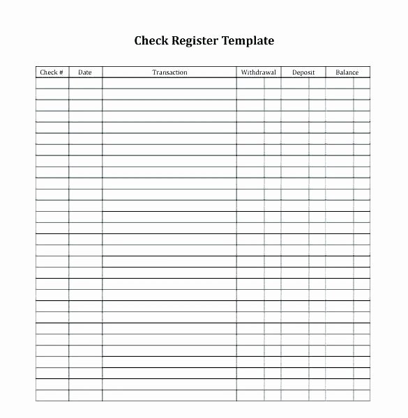Business Check Template Excel Lovely Check Register Spreadsheet Blank Check Register