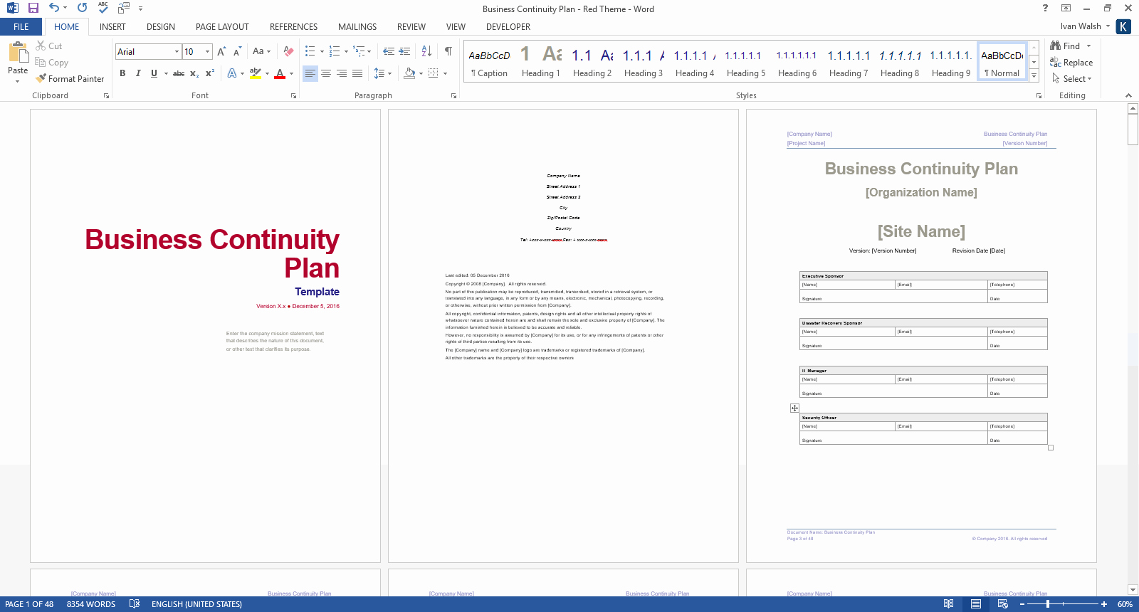Business Contingency Plan Template Luxury Business Continuity Plan – Download 48 Pg Ms Word &amp; 12