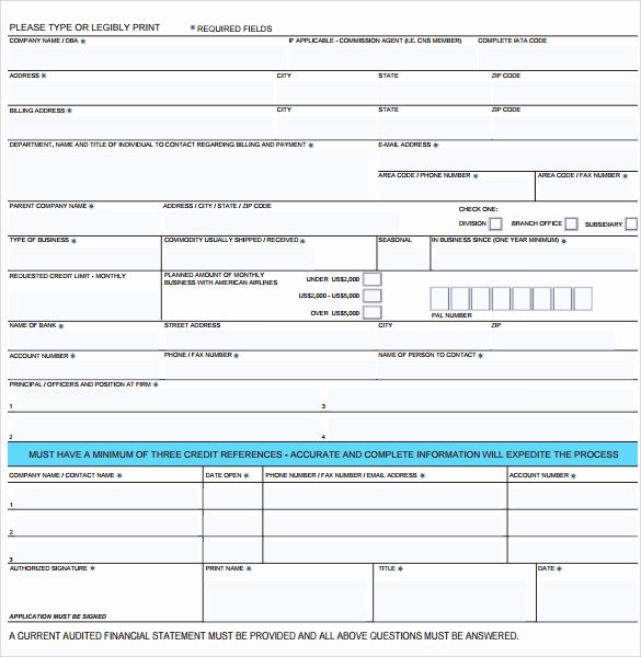 Business Credit Application Template New Credit Application forms 9 Documents Free Download In