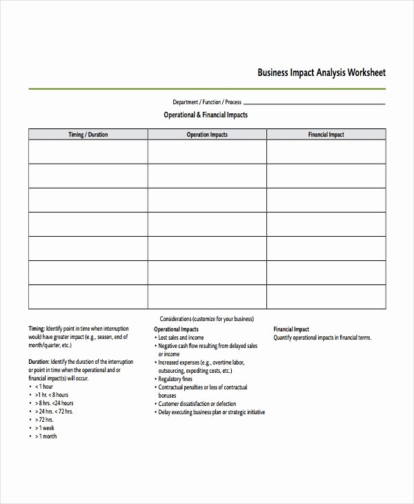 Business Impact Analysis Template Unique Impact Analysis Template 11 Free Word Pdf Documents