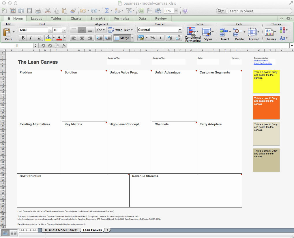 Business Model Template Word Unique Business Model Canvas and Lean Canvas Templates