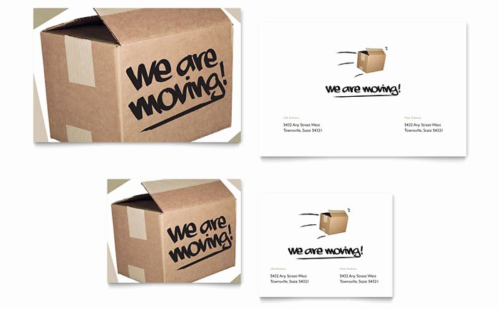 Business Moving Announcement Template Beautiful We Re Moving Note Card Template Design