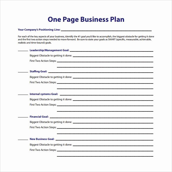 Business One Sheet Template Elegant 10 E Page Business Plan Samples