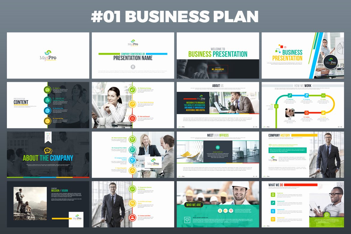 Business Plan Presentation Template New Maxpro Business Plan Powerpoint Presentation Template
