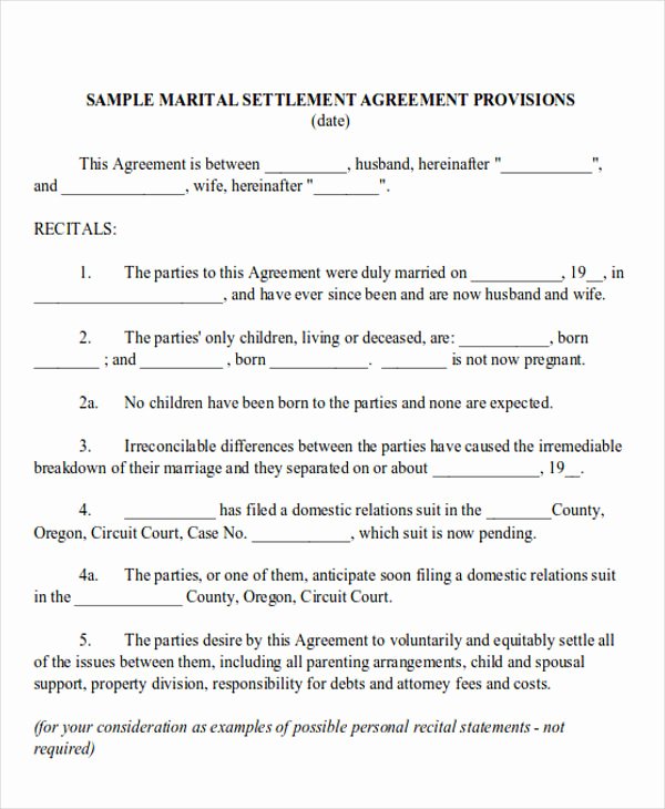 Business Separation Agreement Template Beautiful 11 Sample Separation Agreement Free Sample Example