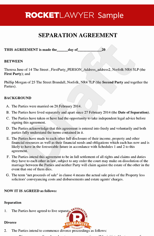 Business Separation Agreement Template Beautiful Free Separation Agreement Template Line