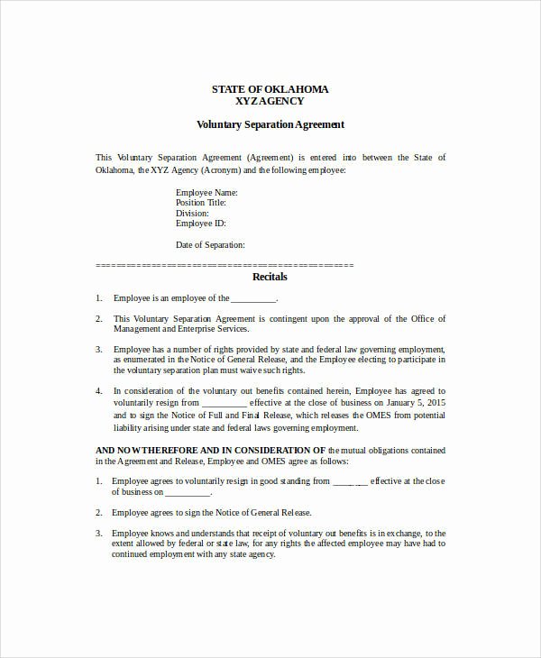 Business Separation Agreement Template Luxury 41 Business Agreement Samples