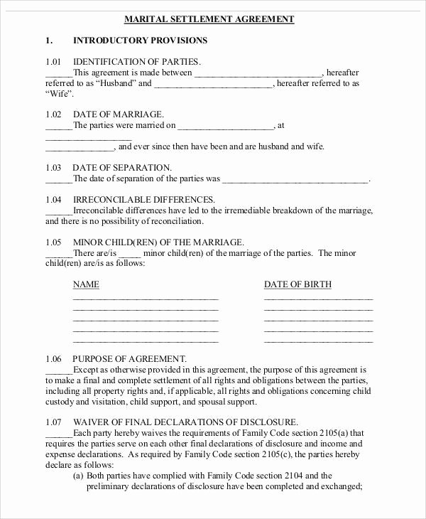 Business Separation Agreement Template Luxury 65 Simple Agreements