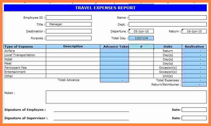 Business Trip Report Template Best Of 8 Business Travel Expense Report Template