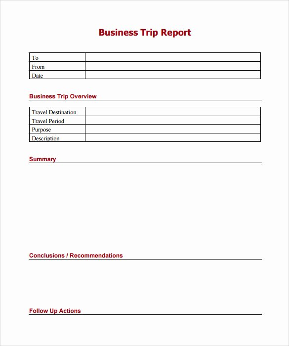 Business Trip Report Template Best Of Sample Trip Report 9 Documents In Pdf