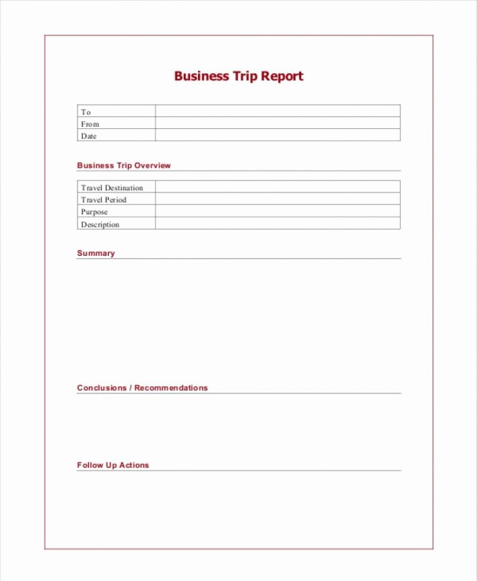 Business Trip Report Template New Businessp Report Template Awesome Reports Templates