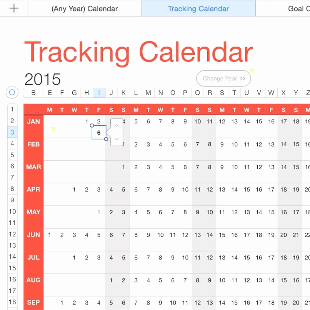 Calendar Template for Mac Inspirational Any Year Calendar Tracker Template for Numbers with