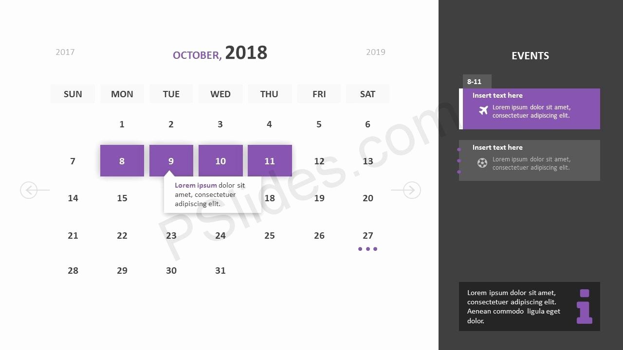 Calendar Template for Powerpoint Best Of Free 2018 Calendar Powerpoint Template Pslides