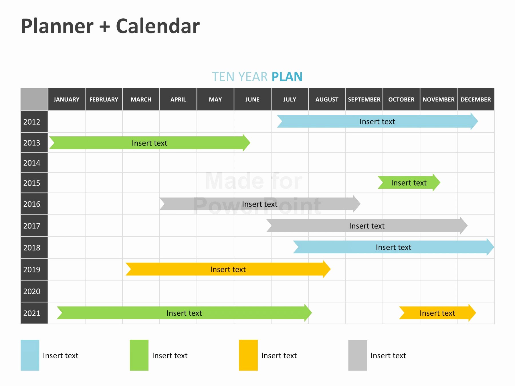 Calendar Template for Powerpoint Fresh Planner Calendar Editable Powerpoint Template