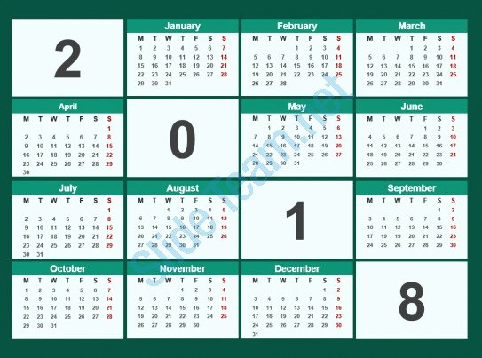 Calendar Template for Powerpoint Lovely 2018 Calendar Powerpoint Template