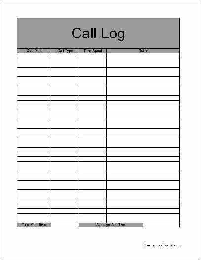 Call Log Template Excel Beautiful 4 Sales Call Log Excel Templates Excel Xlts