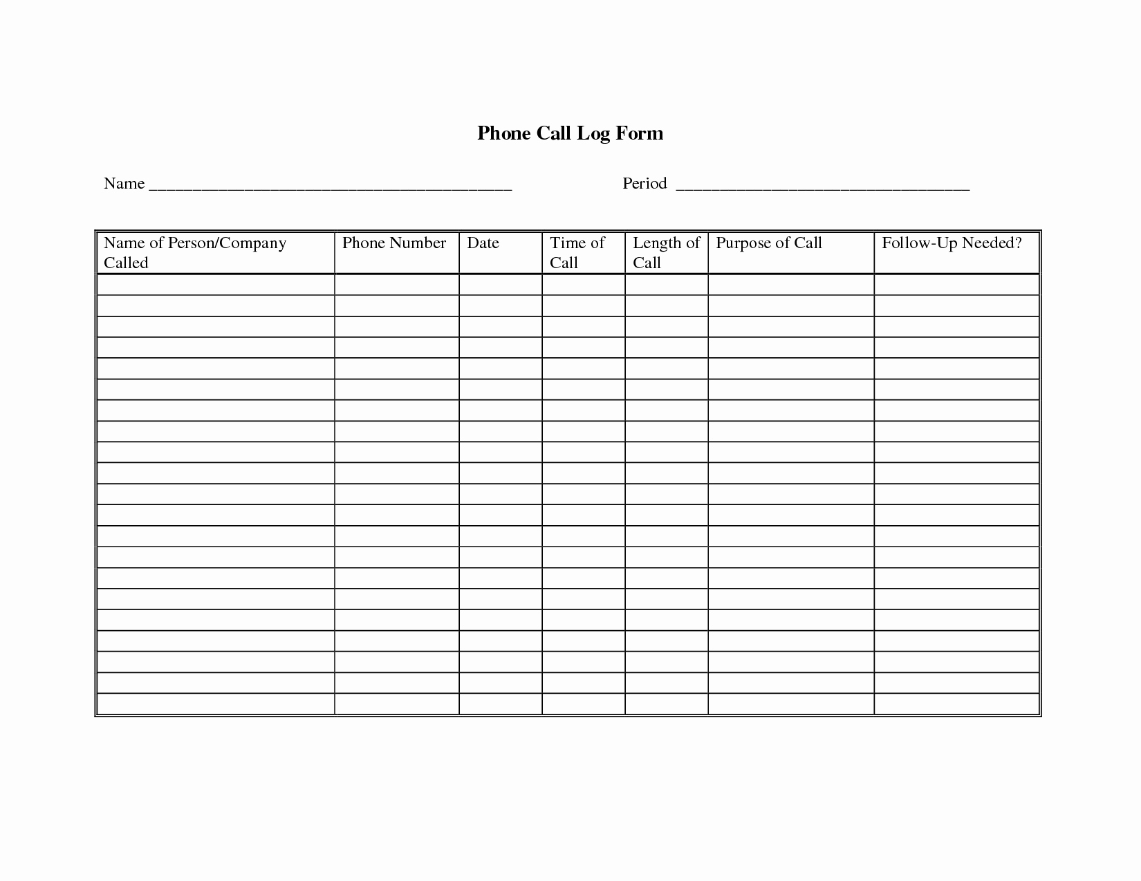 Call Log Template Excel Unique 5 Best Of Printable Call Log Sheet Free Printable