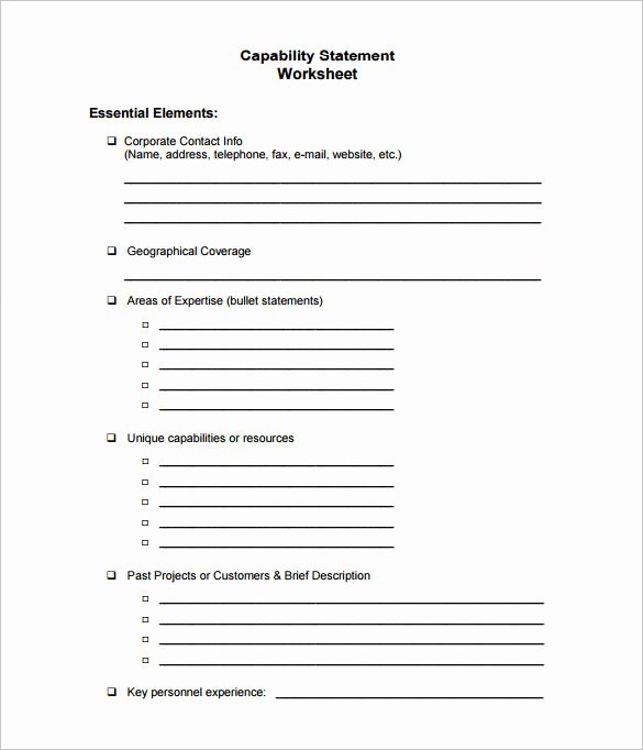 Capability Statement Template Free Awesome 15 Capability Statement Templates – Pdf Word Pages