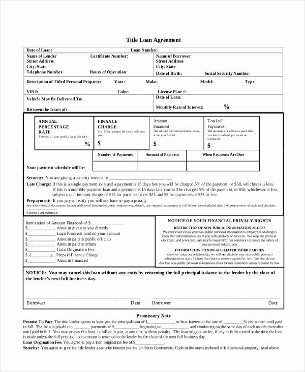 car loan contract template