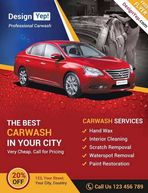 Car Wash Flyers Template Beautiful Download Car Wash Business Free Psd Flyer Template