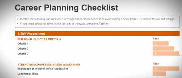 Career Path Planning Template Beautiful Free Career Planning Checklist Template for Excel 2013