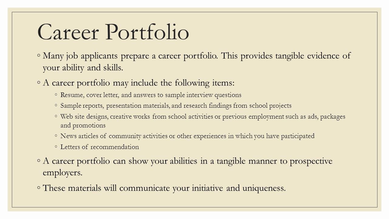 Career Portfolio Template Powerpoint Best Of Applying for Employment Ppt Video Online