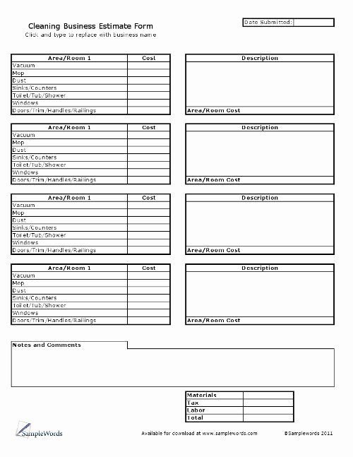 Carpet Cleaning Estimate Template Awesome 11 Best Of Estimate Worksheet Template Project