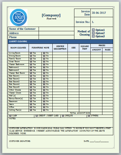 Carpet Cleaning Invoice Template Awesome Professional Carpet Cleaning Invoice Templates Impress