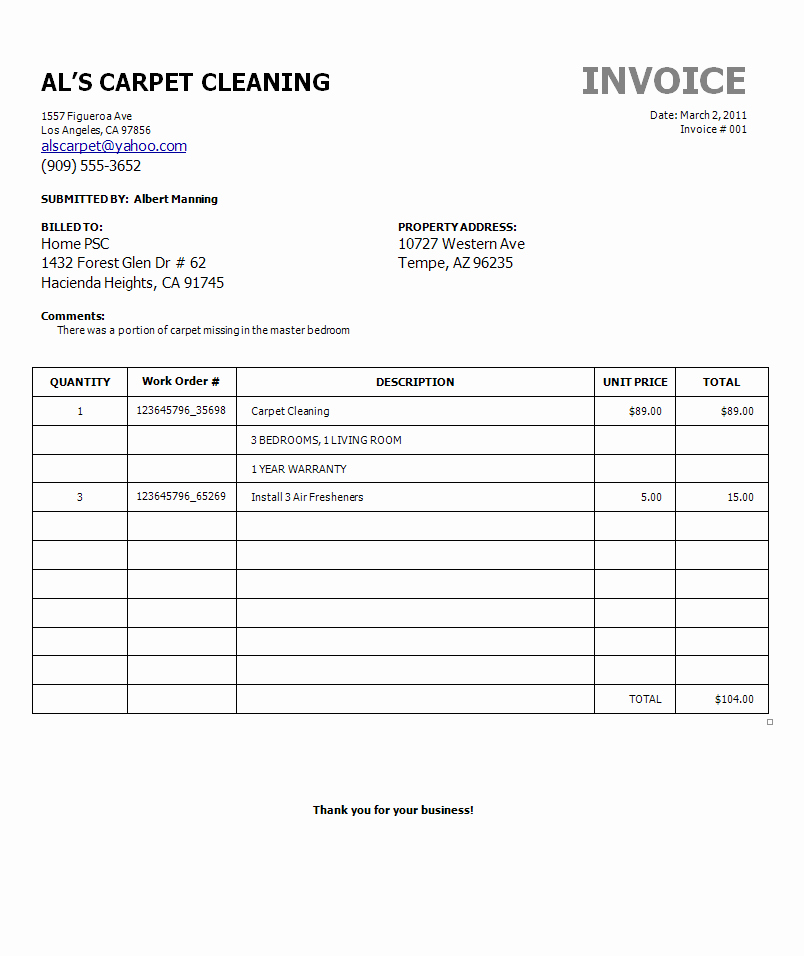 Carpet Cleaning Invoice Template Fresh Sample Cleaning Quotes Quotesgram