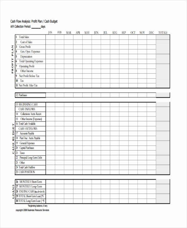 Cash Flow Budget Template New 10 Cash Bud Templates Free Sample Example format