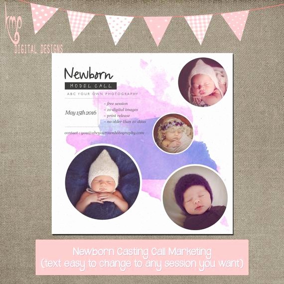 Casting Call Flyer Template New Newborn Casting Call Model Call Template Mini Session