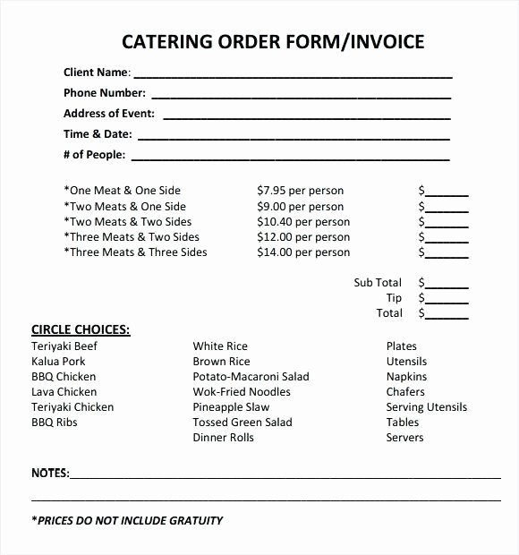 Catering order form Template Awesome Catering Feedback form Template – Preinsta