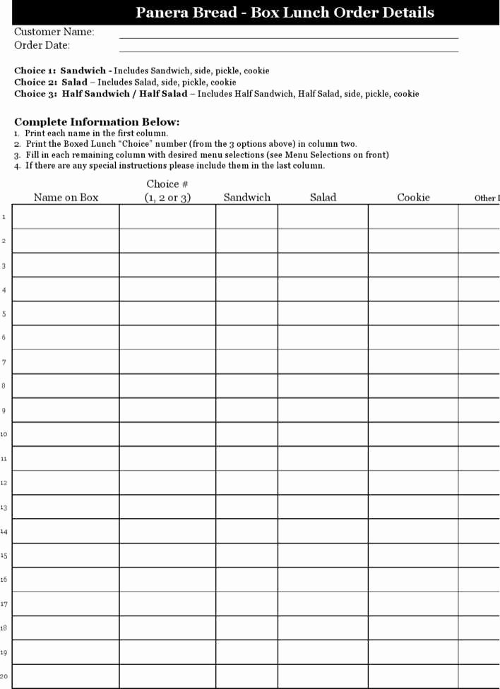 Catering order form Template Awesome Download Catering order form Template Excel for Free
