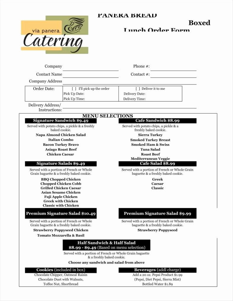 Catering order form Template Elegant 8 Catering order form Free Samples Examples Download