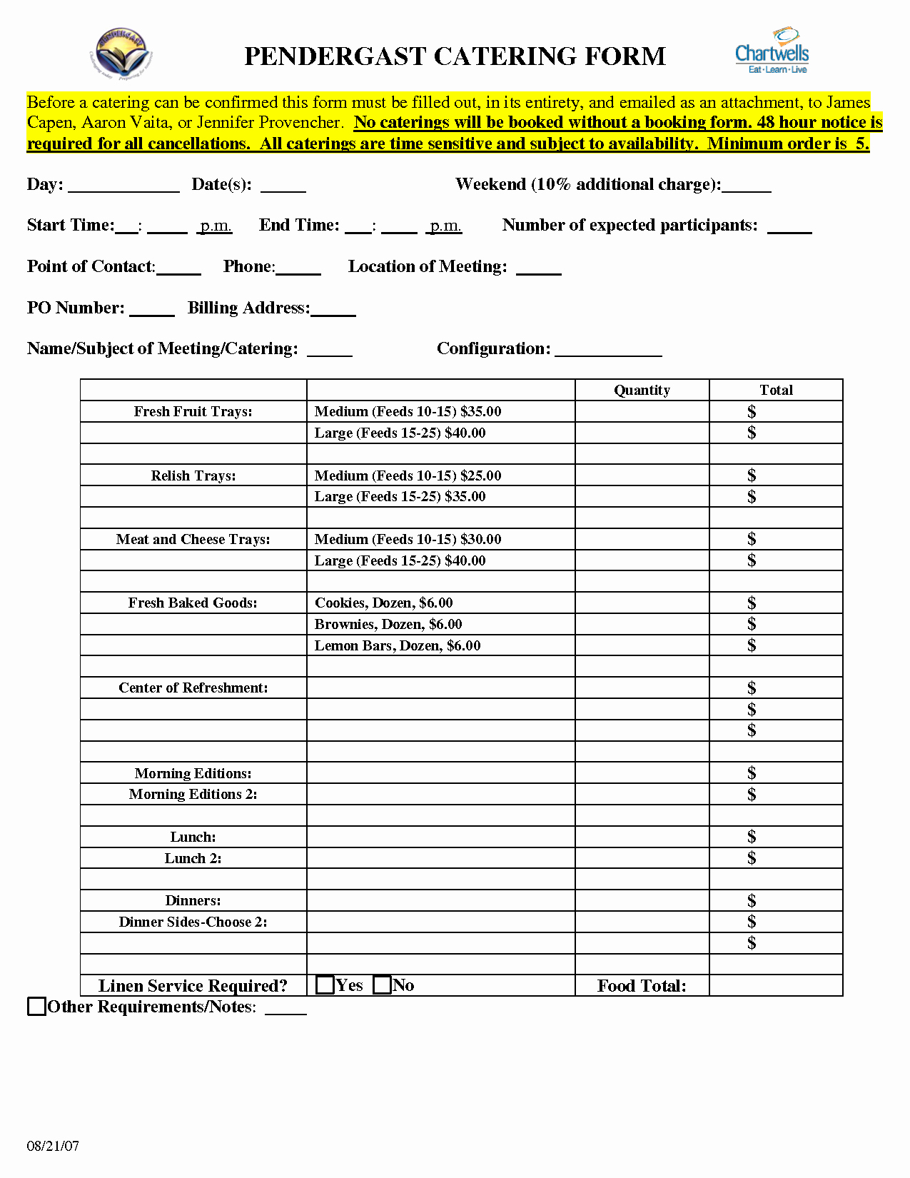 Catering order form Template Fresh Catering order forms Template 11 Catering Invoice