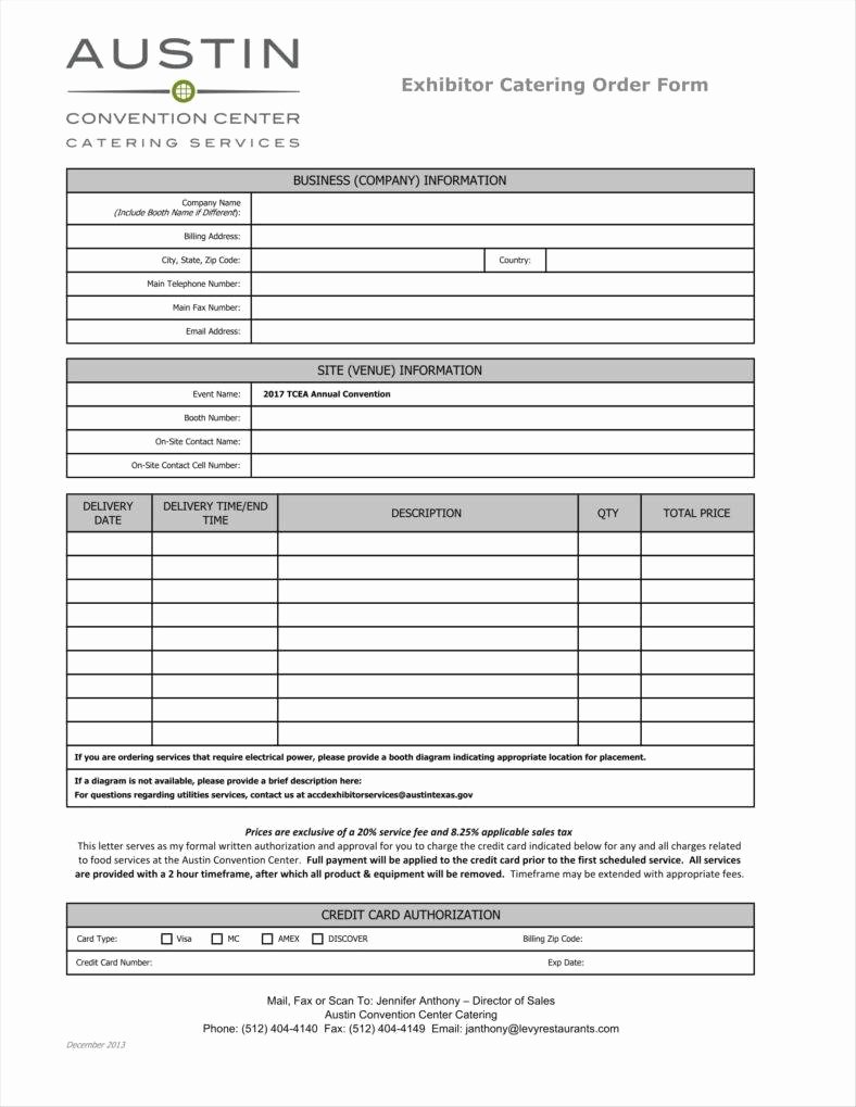 Catering order form Template New Spreadsheet for Catering Business In 8 Catering order