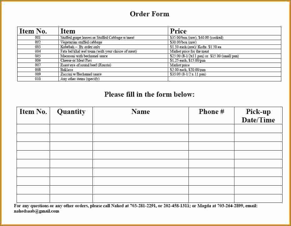 Catering order forms Template Fresh Loveable Catering form Template – Heritageacresnutrition