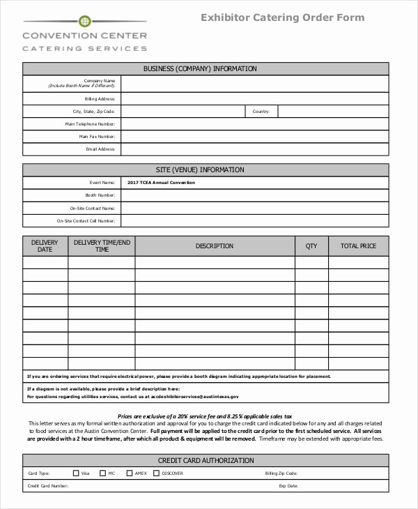 Catering order forms Template Lovely 16 Catering order forms Ms Word Numbers Pages
