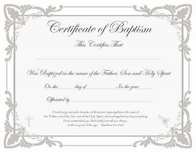 Catholic Baptism Certificate Template Awesome Free Baptism Certificate Templates