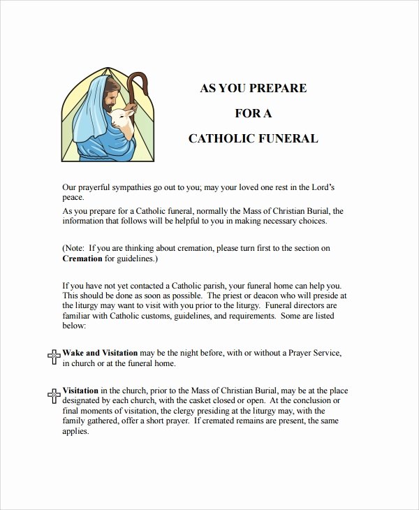 Catholic Funeral Program Template Inspirational 13 Sample Catholic Funeral Program Templates