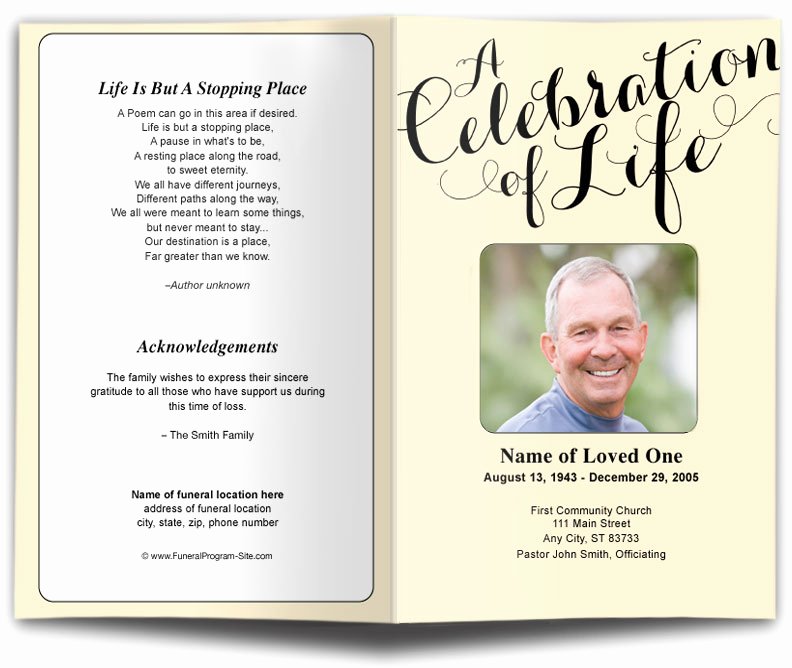 Celebration Of Life Template Awesome Pretty Celebration Life Program Template Free
