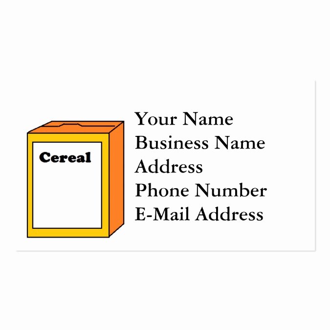 Cereal Box Design Template Elegant Cereal Box Design Business Card Templates