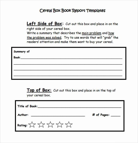 Cereal Box Project Template Fresh 17 Best Ideas About Book Report Templates On Pinterest