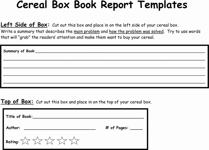 Cereal Box Project Template New 3 Cereal Box Book Report Template Free Download