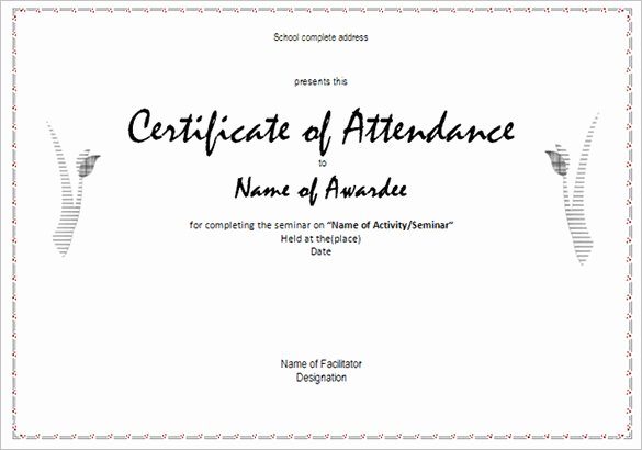 Certificate Of attendance Template Best Of 21 attendance Certificate Templates Doc Pdf Psd