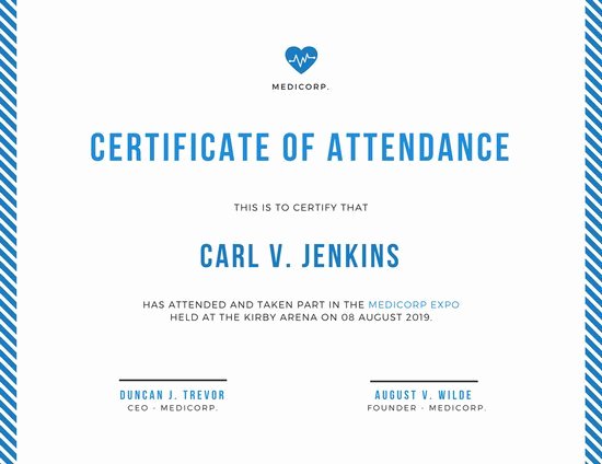 Certificate Of attendance Template Best Of Customize 48 attendance Certificate Templates Online Canva