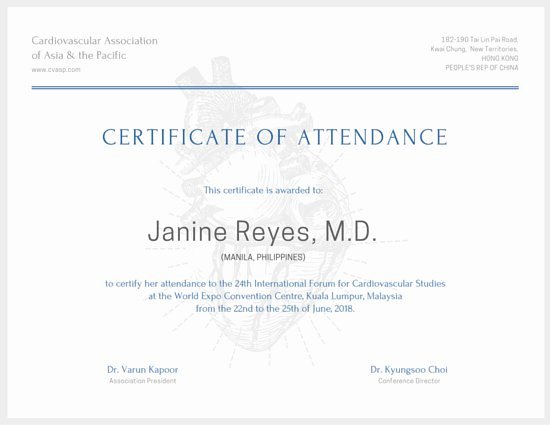 Certificate Of attendance Template Lovely Minimalist Conference attendance Certificate Templates